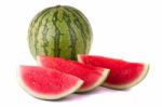 Watermelon On White Stock Photo