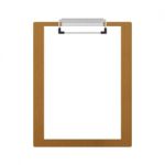 The Brown Wooden Clipboard Isolated For Note In Office Stock Photo