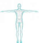 Full Body - Front View - Blue Concept, With Clipping Path Stock Photo