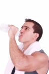 Man Drinking Water Stock Photo