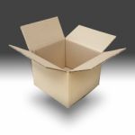 Brown Paper Box Open Stock Photo