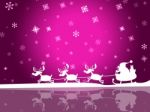 Pink Snowflake Indicates Father Xmas And Celebration Stock Photo