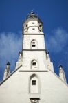 Old Clock Tower In Rothenburg Stock Photo