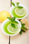 Mint Infusion Tea Tisane With Lemon Stock Photo