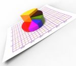 Pie Chart Shows Business Graph And Biz Stock Photo