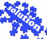 Solution Puzzle Shows Business Success Stock Photo