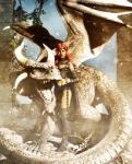 A Female Warrior With A Dragon,fantasy 3d Rendering For Book Cover Stock Photo