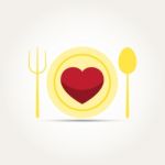  Love Heart Romantic Meal Stock Photo