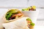 Kafta Shawarma Chicken Pita Wrap Roll Sandwich Stock Photo