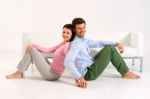 Couple Sitting Stock Photo