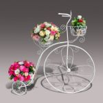 Flowers Decorate On Tricycle Model With Clipping Path Stock Photo