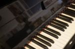 Piano Keyboard Colse Up Side View Stock Photo