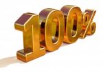 3d Gold 100 Hundred Percent Discount Sign Stock Photo