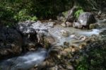 Tiny Rapids At The Val Vertova Torrent Lombardy Near Bergamo In Stock Photo