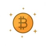 Cryptocurrency Bitcoin Flat Design Icon  Illustration Stock Photo