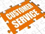 Customer Service Puzzle Shows Consumer Support Or Helpdesk Stock Photo