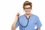 Senior Female Physician Ready To Examine You Stock Photo