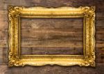 Retro Revival Old Gold Picture Frame Stock Photo