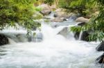 Waterfall On The Mountain Stock Photo