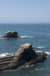 Rocks Formations On Alentejo Coastline Stock Photo