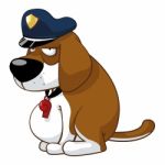 The Lazy Police Dog Stock Photo