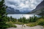 Wild Goose Island Saint Mary Lake Stock Photo