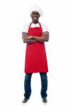 African Professional Chef With Uniform Stock Photo