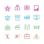 Finance And Money Icon Set On White Background Stock Photo