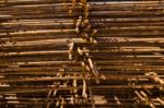 Pile Of Industrial Steel Bar Stock Photo