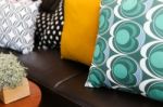 Colourful Pillows On A Sofa Stock Photo