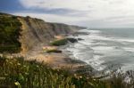 Beautiful Rocky Beach Of Magoito, Located In Sintra, Portugal Stock Photo