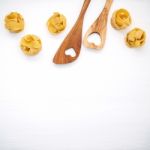 Italian Foods Concept And Menu Design. Dried Homemade Fettuccine Stock Photo