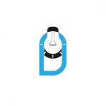 D-letter/alphabet Icon And Light Bulb Abstract Logo Design Template Stock Photo