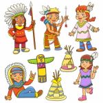 Illustration Of Red Indian Cartoon Stock Photo