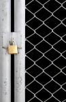 Closeup Metal Door With Lock Stock Photo