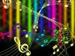 Background Color Shows Music Note And Acoustic Stock Photo