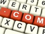 Com Key Shows Web Domain Name Stock Photo