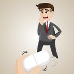 Cartoon Businessman Erased By Anather Hand Stock Photo