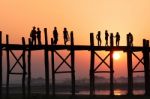 People On Bridge Stock Photo