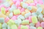 Colorful Marshmallow On White Background Stock Photo