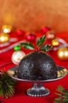 Christmas Pudding Stock Photo