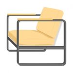 Armchair Isolate On White Background.  Illustration Stock Photo