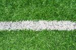 White Line On A Soccer Field Grass Stock Photo