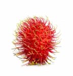 Rambutan Isolated On The White Background Stock Photo