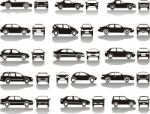 Set Of Black Cars Stock Photo