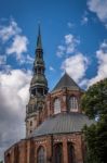 Church Of St. Peter In Riga Stock Photo