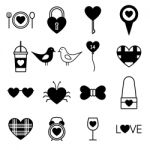 Valentine Icon Set  Illustration Stock Photo