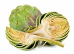 Artichoke Isolated On The White Background Stock Photo