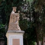 Malaga, Andalucia/spain - July 5 : Statue Of Queen And Baby In T Stock Photo