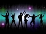 People Silhouette Means Disco Music And Dance Stock Photo